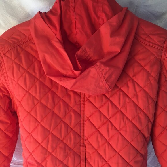 Tommy Hilfiger Jacket Girls 10 /12 Orange Quilted Coat LIght Winter or Spring - Picture 13 of 16